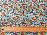 John Louden Cotton print Fabric in Comic Book Words